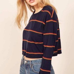 NEW Reformation Chloe Stripe Crop Top S